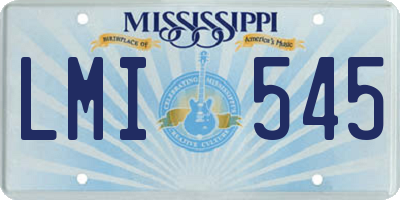 MS license plate LMI545