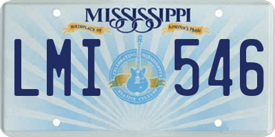MS license plate LMI546