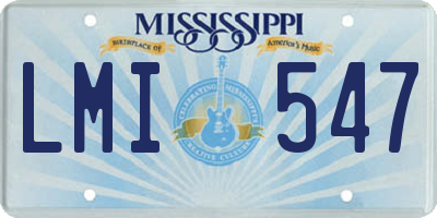 MS license plate LMI547