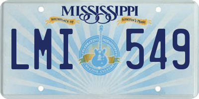 MS license plate LMI549
