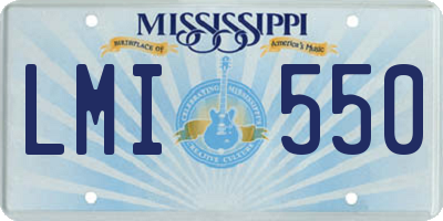 MS license plate LMI550