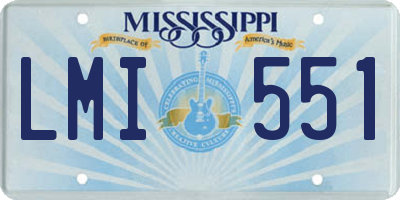 MS license plate LMI551