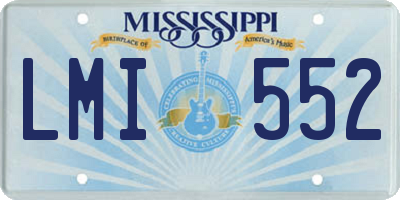 MS license plate LMI552