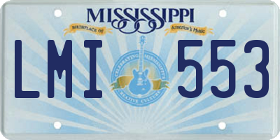 MS license plate LMI553