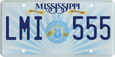 MS license plate LMI555