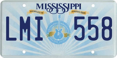 MS license plate LMI558