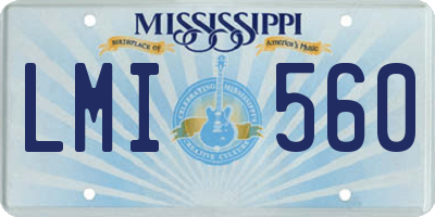MS license plate LMI560