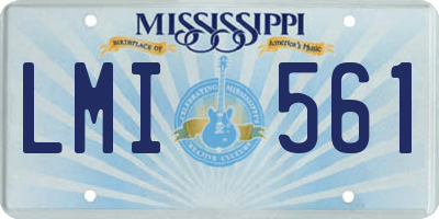 MS license plate LMI561