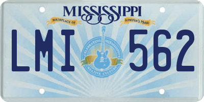 MS license plate LMI562