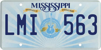 MS license plate LMI563
