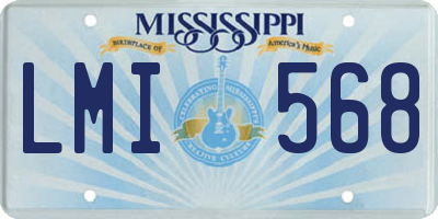 MS license plate LMI568