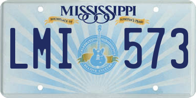 MS license plate LMI573