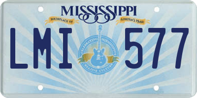 MS license plate LMI577