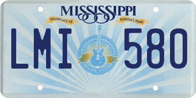 MS license plate LMI580