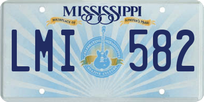MS license plate LMI582
