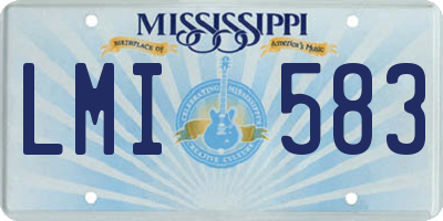 MS license plate LMI583