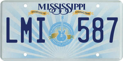 MS license plate LMI587