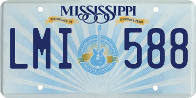 MS license plate LMI588