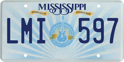 MS license plate LMI597