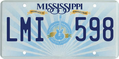 MS license plate LMI598