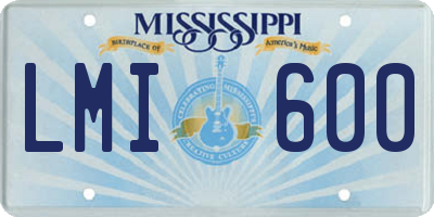 MS license plate LMI600