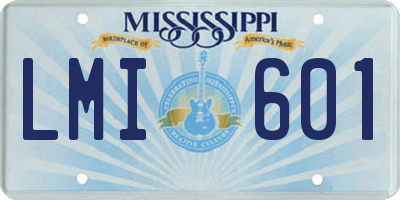 MS license plate LMI601