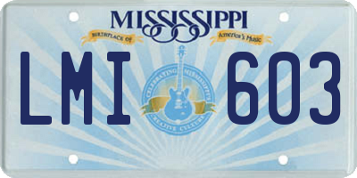 MS license plate LMI603