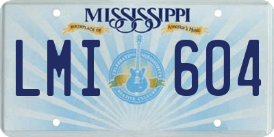 MS license plate LMI604