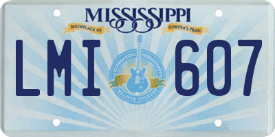 MS license plate LMI607
