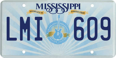 MS license plate LMI609