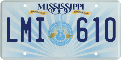 MS license plate LMI610