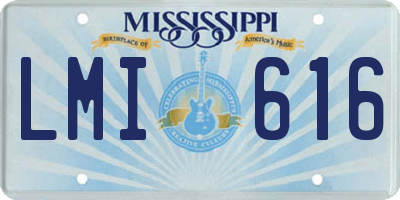 MS license plate LMI616
