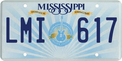 MS license plate LMI617