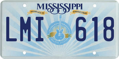 MS license plate LMI618