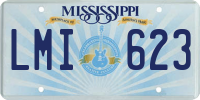 MS license plate LMI623