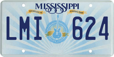 MS license plate LMI624