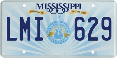 MS license plate LMI629