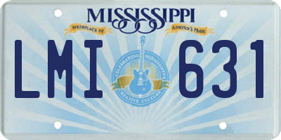 MS license plate LMI631