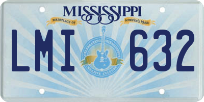 MS license plate LMI632