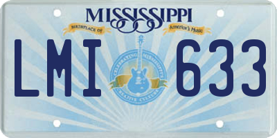MS license plate LMI633