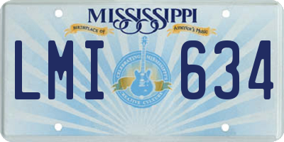 MS license plate LMI634