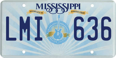 MS license plate LMI636