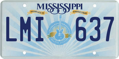 MS license plate LMI637