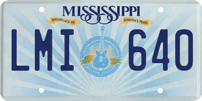 MS license plate LMI640