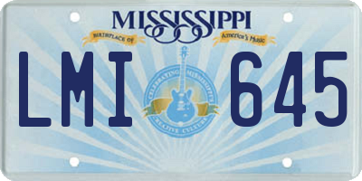 MS license plate LMI645
