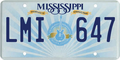 MS license plate LMI647