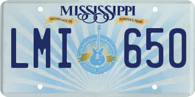 MS license plate LMI650