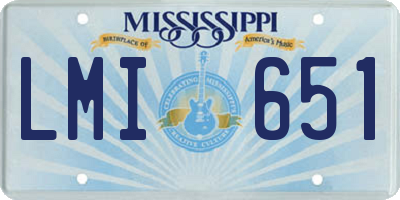 MS license plate LMI651