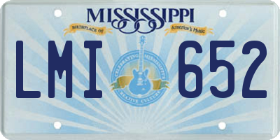 MS license plate LMI652
