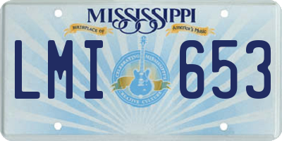 MS license plate LMI653